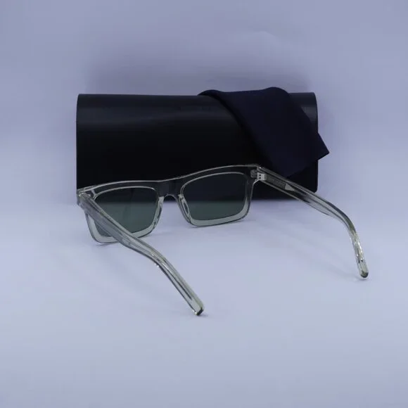 Saint Laurent SL461 BETTY 015 Rectangle Sunglasses - Transparent Green/Green - Picture 6 of 12